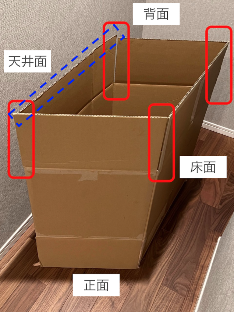 自作撮影ブース 段ボールの加工